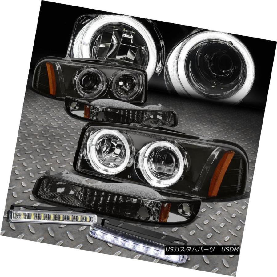 ヘッドライト SMOKED HOUSING DUALハロープロジェクターヘッド+ BUMPER + FO  99-06 SIERRA /