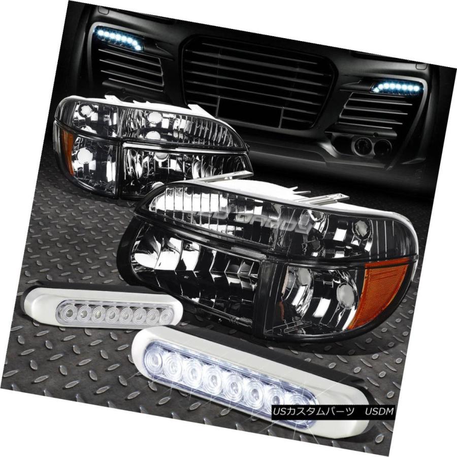 ヘッドライト SMOKED HEADLIGHT + AMBE   Rコーナー+ 95-01 FORD EXPLORERのための