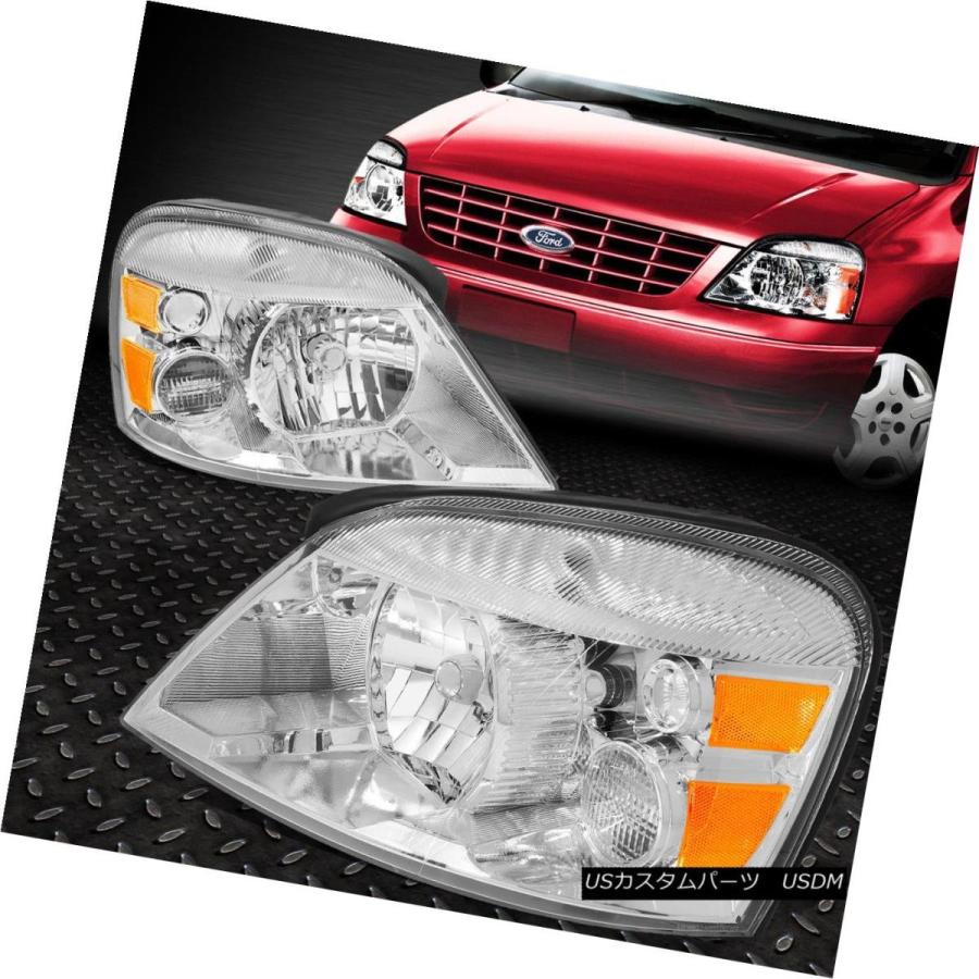 ヘッドライト 2004-2007 FORD FREESTAR / MERCU   RY MONTEREYペアクロームアンダーヘ