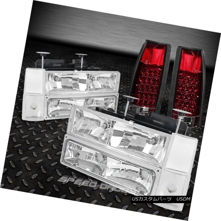 ヘッドライト 88-93 C / K TAHOE CHROME HEADLIGHT + CORN  ER + BUMPER + RED LE