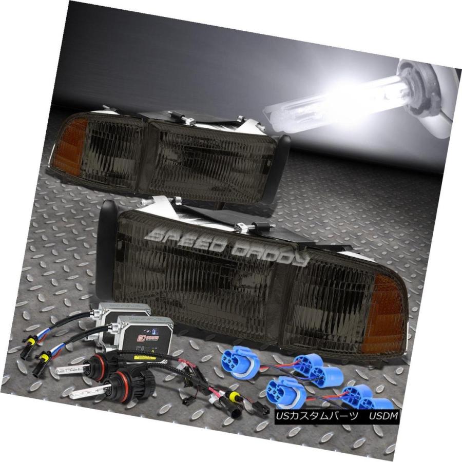 ヘッドライト SMOKED HOUSING HEADLIGHT + CORN  ERライト+ 94000ドッジRAMトラック用6000K H