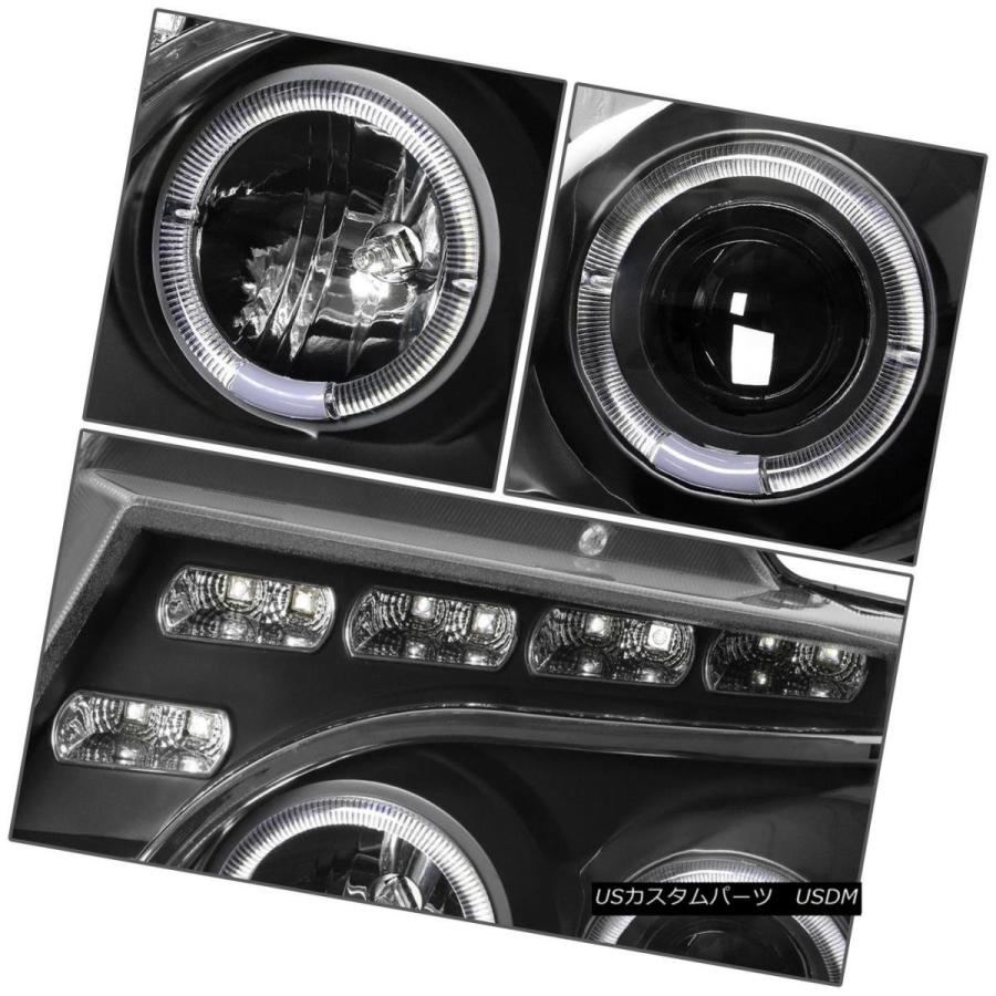 ヘッドライト [DUAL U-HALO] 2004-2008 FORD F150 BLACKアンバープロジェクターヘッドライトW / LED DRLの画像