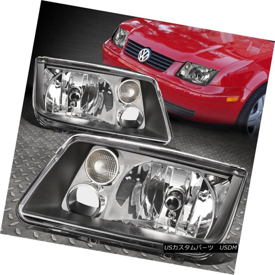 ヘッドライト 99-05 VW用JETTA MK4 / A4ペアブラックハウジングヘッドライトW / Oフォグランプ FOR 99-05 VW JET