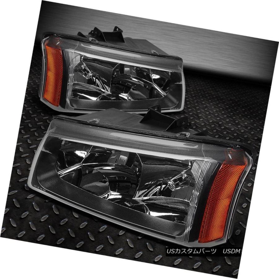 ヘッドライト BLACK HOUSING HEADLIGHT + LED DRLバンパーライト03-07 CHEVY SILVERADO / AVALの画像