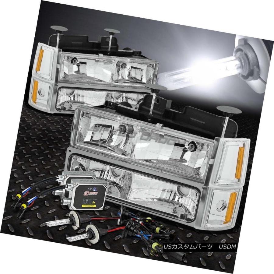 ヘッドライト CHROME HEADLIGHT + BUMP   ER +アンバーコーナーライト+ 6000K HIDキットf