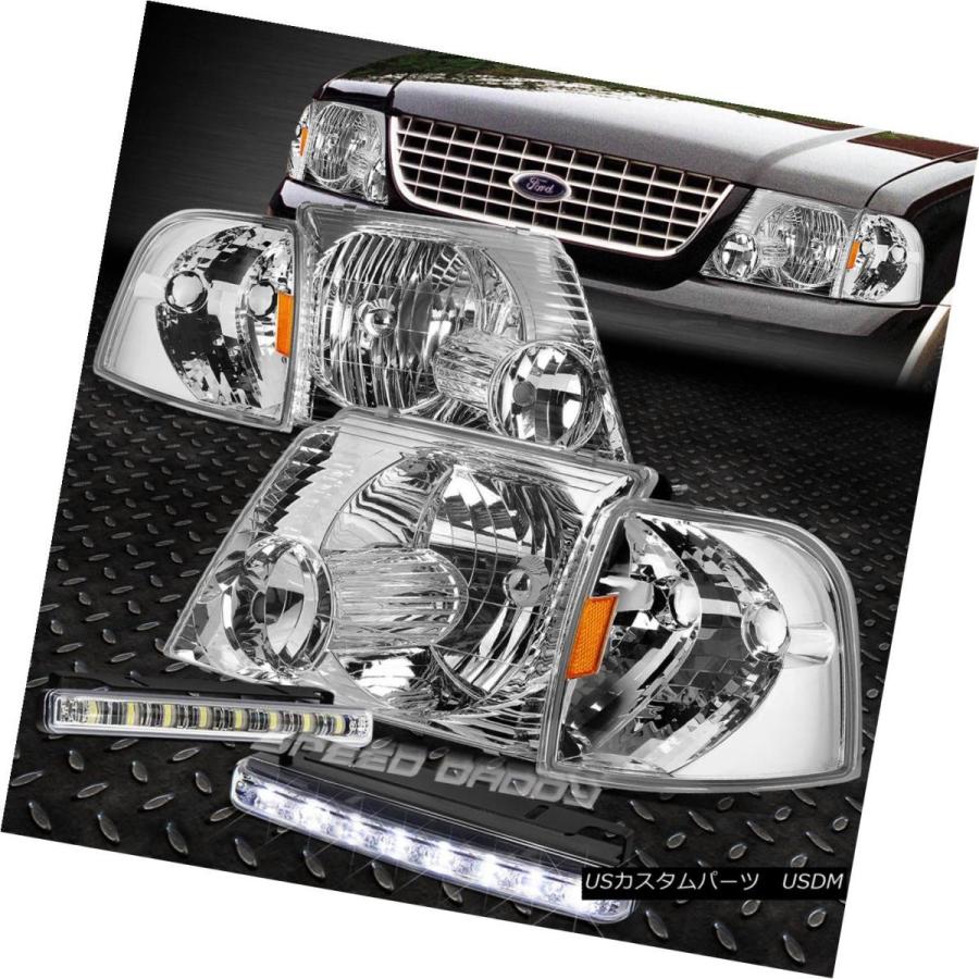 ヘッドライト CHROME HOUSING HEADLIGHT + CORN   ER信号+ LED FOGライト02-05フ