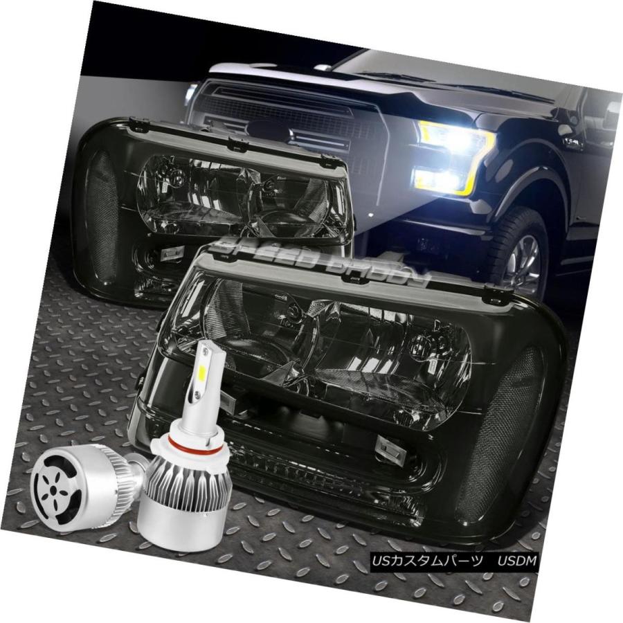 ヘッドライト SMOKED HOUSING HEADLIGHT + CLEA   Rコーナー+ホワイトLED 9006 HID