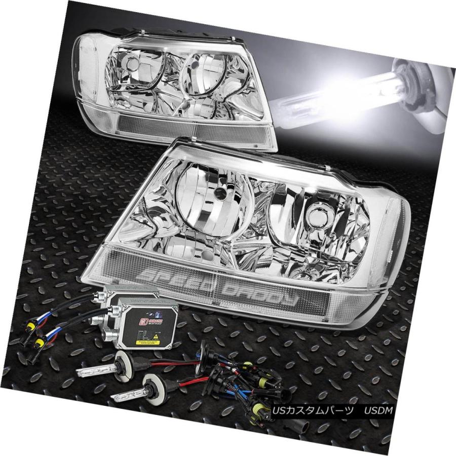 ヘッドライト CHROME HOUSING HEADLIGHT + CORN  ERライト+ 6000K HIDキット、99-04 GR