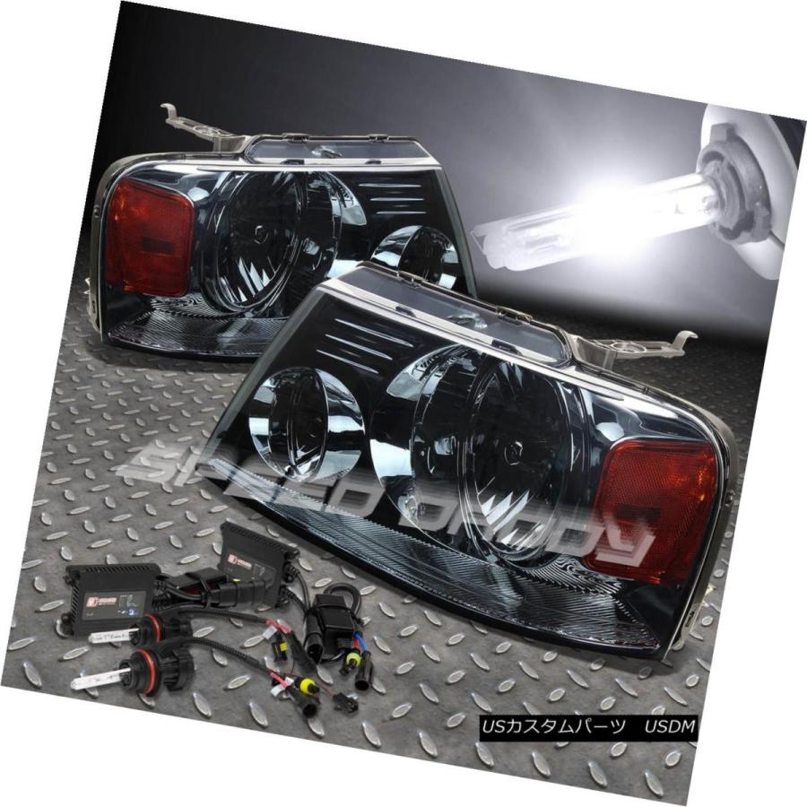 ヘッドライト 04-08 F150 06-08 MARK LT SMOKED /アンバーヘッドライト+ H13 6000K HID +スリムバラスト