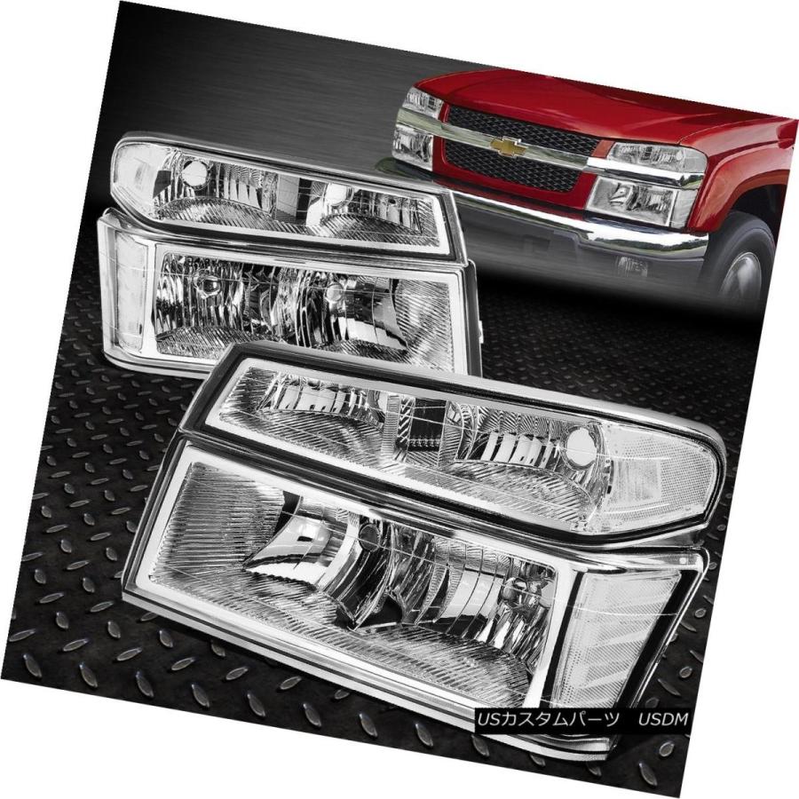 ヘッドライト 2004年?2012年CHEVY COLORADOペアクローム住宅クリアサイドヘッドライト/ランプセット FOR 2004-2012 C