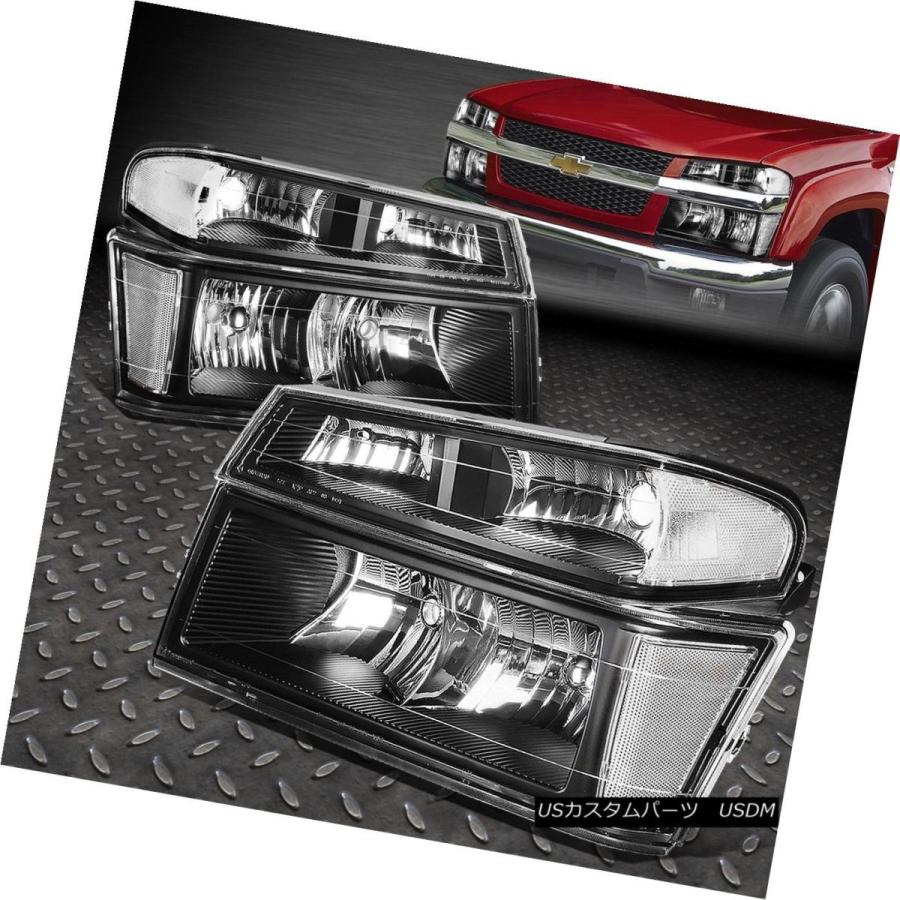 ヘッドライト 2004年から2012年の間、CHEVY COLORADO PAIR BLACK HOUSING CLEAR SIDEヘッドライト/ラン