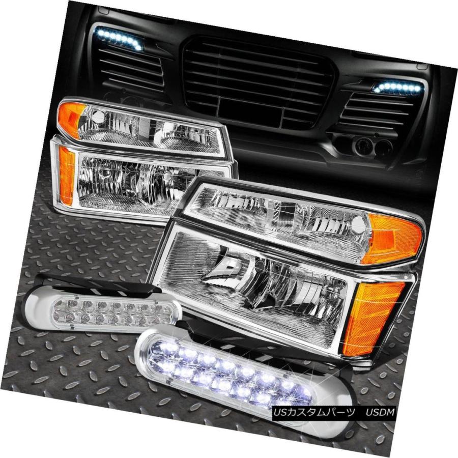 ヘッドライト CHROME HEADLIGHT + AMBE   Rコーナー+ 04-12コロラド/キャニオの16 LEDグリ