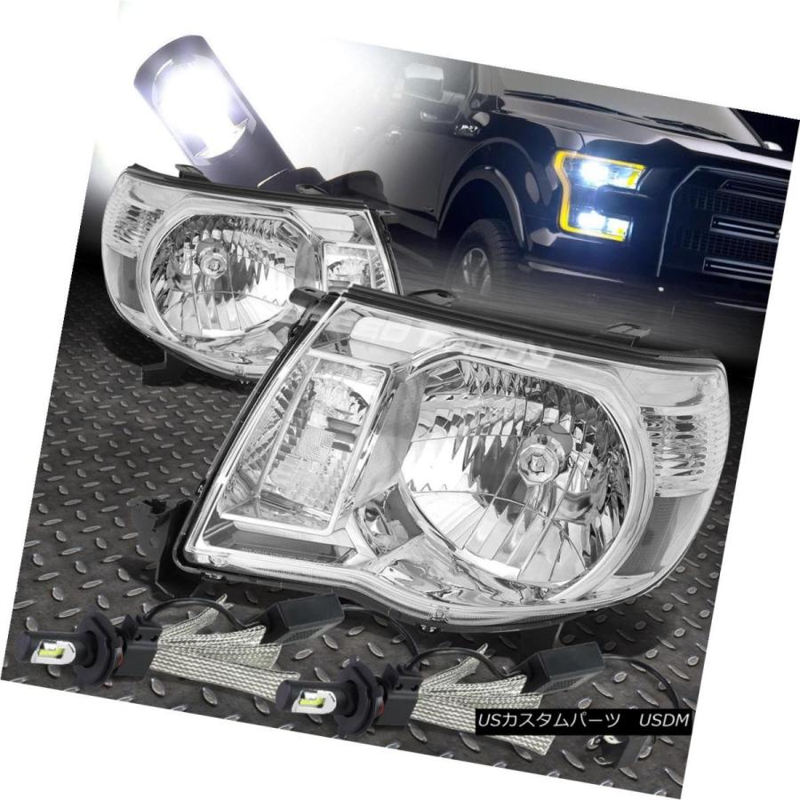 ヘッドライト CHROME HOUSING HEADLIGHT + CLEA   05-11タコマ用Rコーナー+ 6000K白