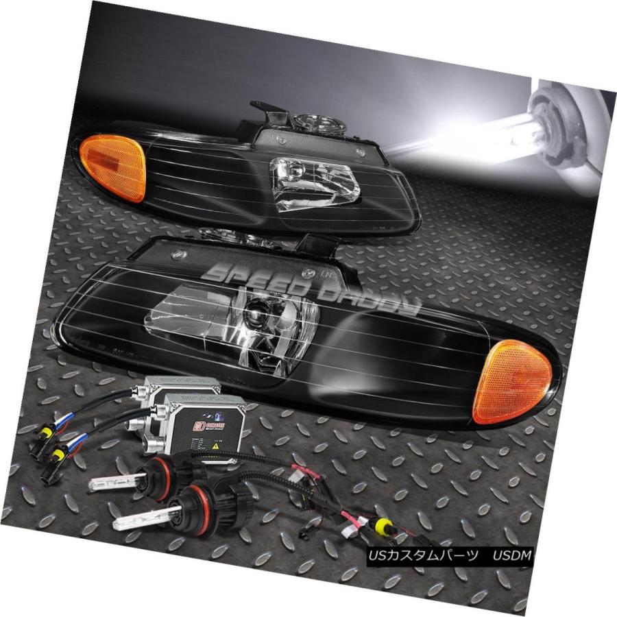 ヘッドライト BLACK HOUSING HEADLIGHT + AMBE   Rコーナー+ 6000K HIDキット96-0
