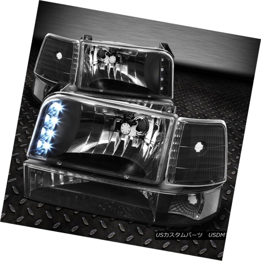 ヘッドライト BLACK LEDヘッドライト+クリーナー  Rコーナー+ 92-96 F150 / F250 / 350のための画像