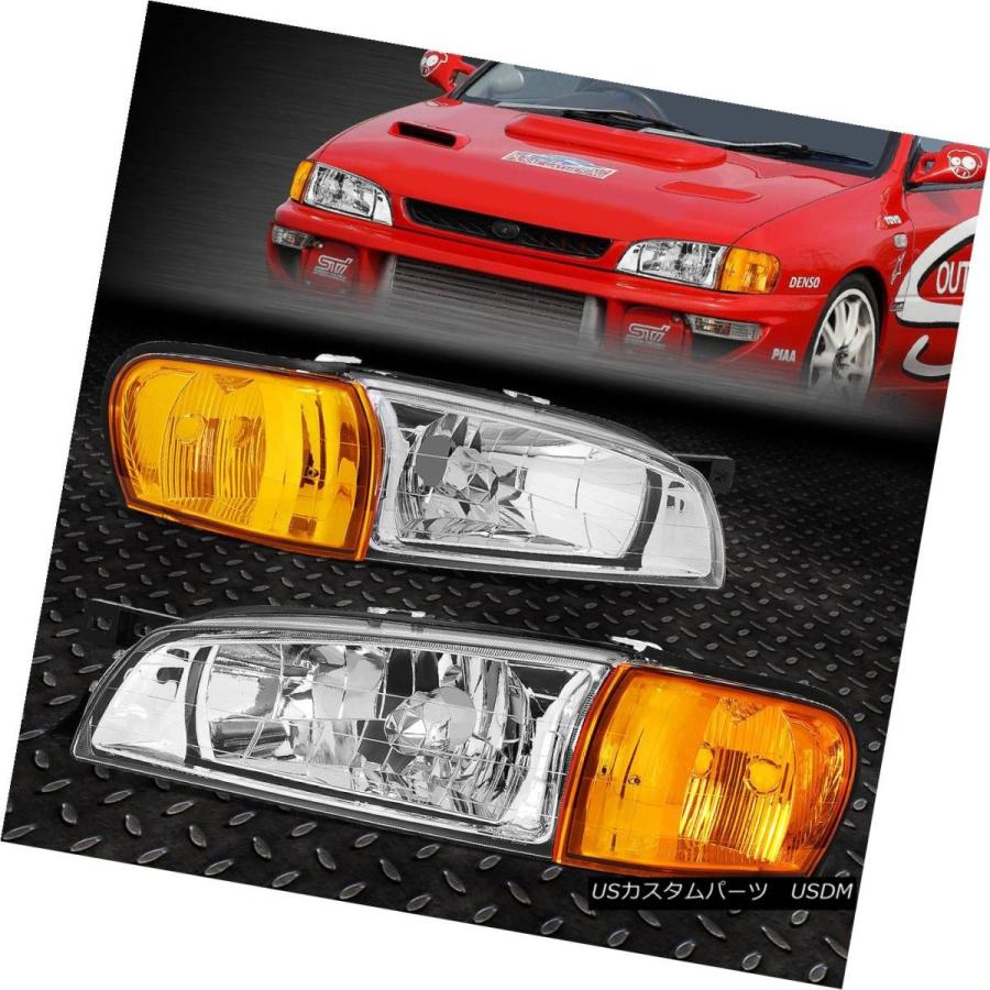 ヘッドライト 1997-2001スバルインプレッサペアクローム住宅アンバーコーナーヘッドライト/ランプセット FOR 1997-2001 SUBARU