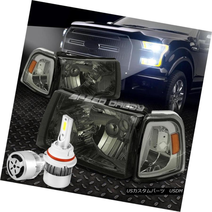 ヘッドライト SMOKED HOUSING HEADLIGHT + AMBE   Rコーナー+ホワイトLED 9007 HID