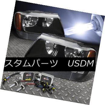 ヘッドライト FITS 99-04 JEEP GRAND CHEROKEE WJ BLACKヘッドライト+ 900  6 BULB 1000