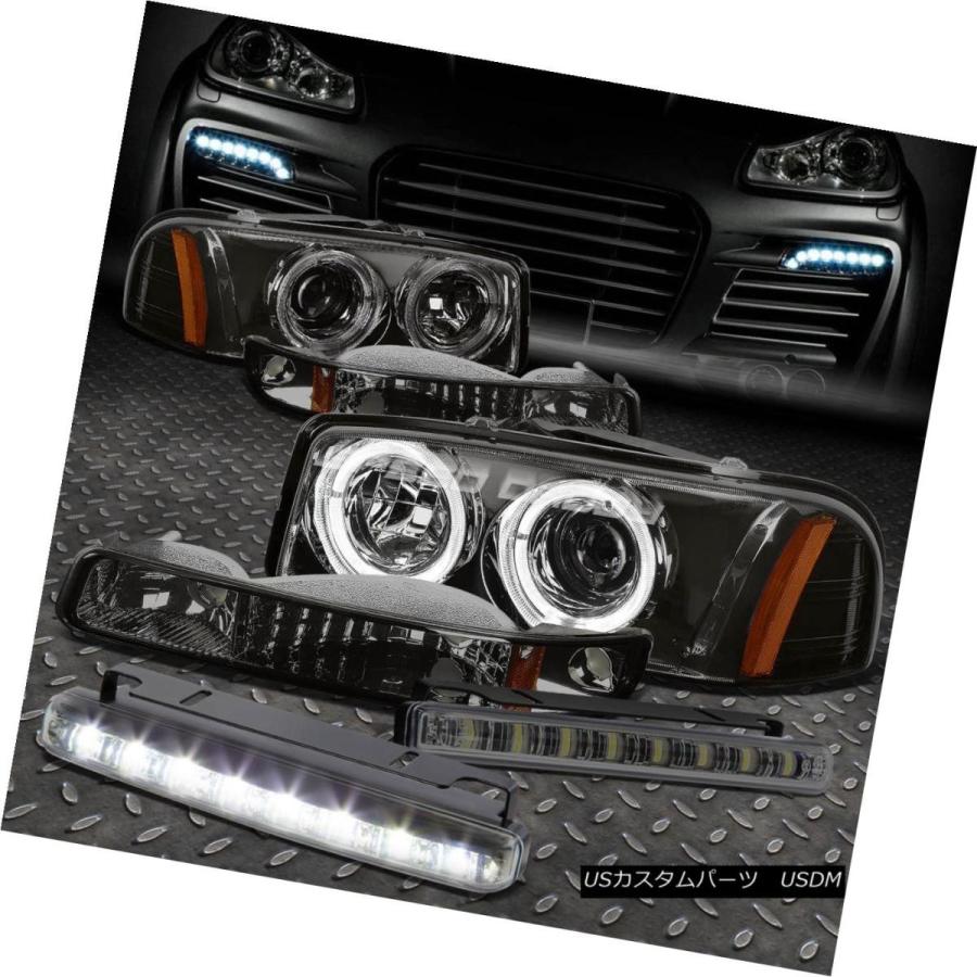 ヘッドライト SMOKEDデュアルハロープロジェクターヘッドライト+ BUMP  99-06 GMC SIERRA / YUKON用ER +