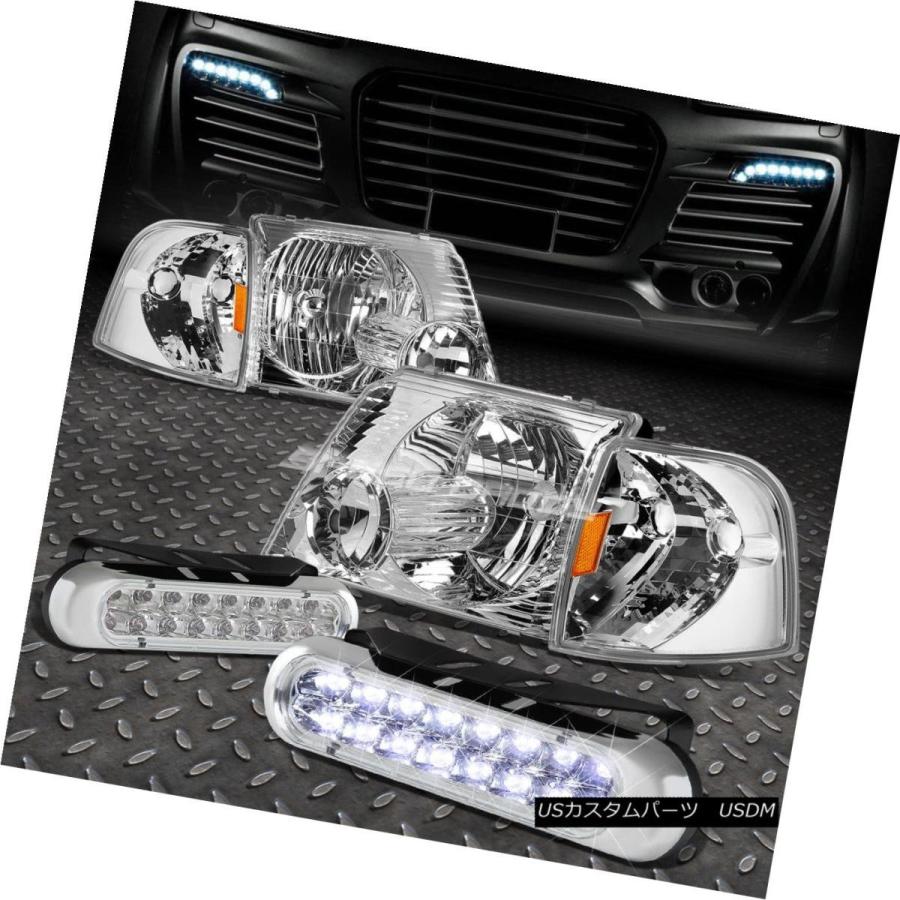 ヘッドライト CHROME HOUSING HEADLIGHT + AMBE   Rコーナー+ 02-05探知機用16 LED