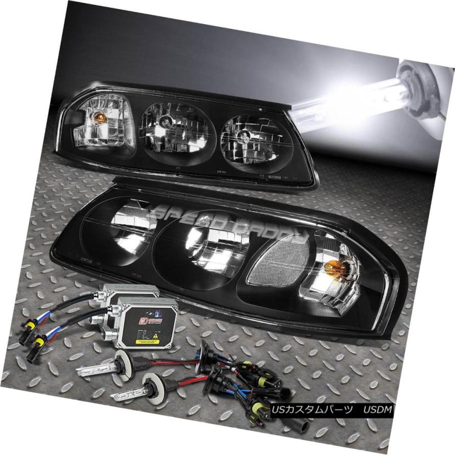 ヘッドライト BLACK 1PCクリアヘッドライト+ CORN  ER信号+ 6000K HIDキット00-05 CHEVY IMPALA