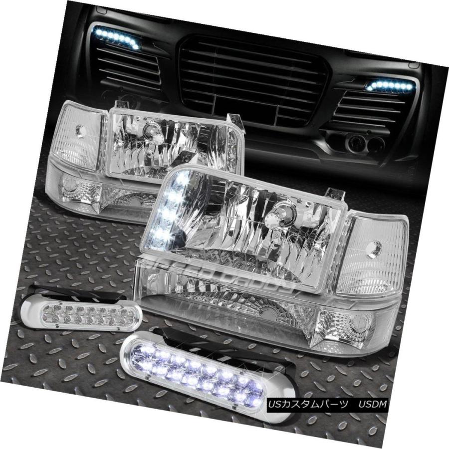 ヘッドライト CHROME LEDヘッドライト+クリーナー  Rコーナー+ 92-96 F150 / F250 / 350のた