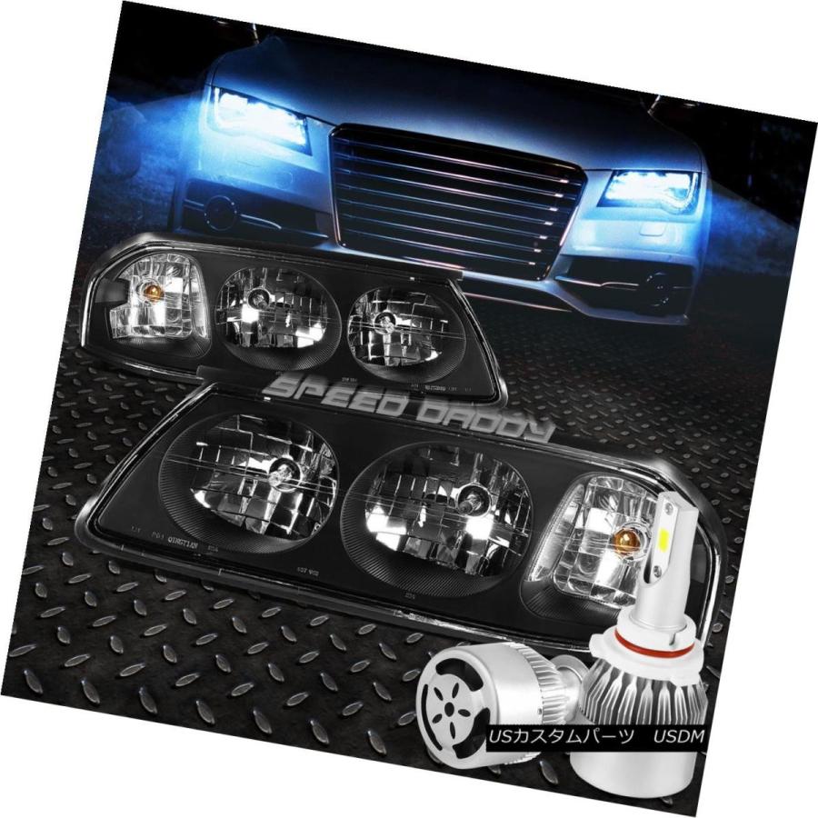 ヘッドライト BLACK HOUSING HEADLIGHT + CLEA   Rコーナー+ホワイトLED 9006 HID