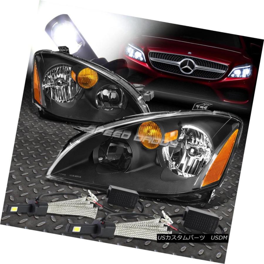 ヘッドライト BLACK HOUSING HEADLIGHT + AMBE   Rコーナー+ 02-0アルティマ用6000K白