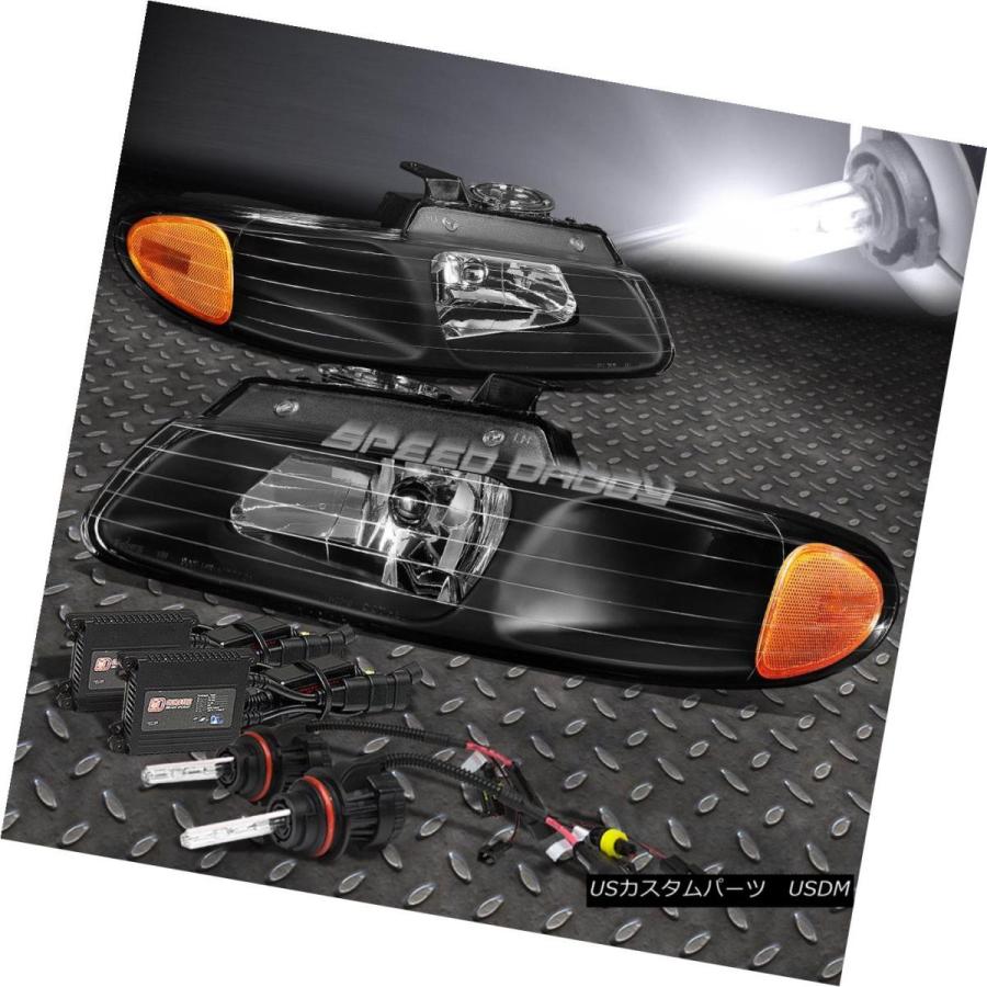 ヘッドライト BLACK HOUSING HEADLIGHT + AMBE   Rコーナー+ 6000K SLIM HID（9