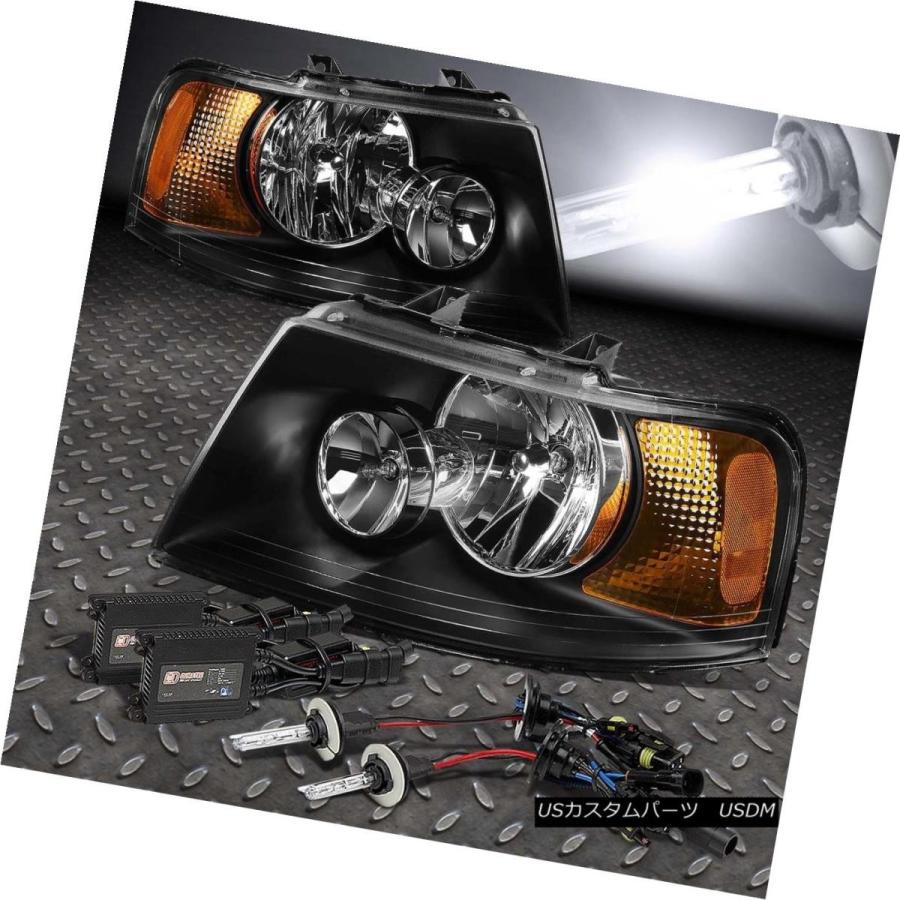 ヘッドライト BLACK HOUSING HEADLIGHT + AMBE   Rコーナーランプ+ 6000KスリムHID 0