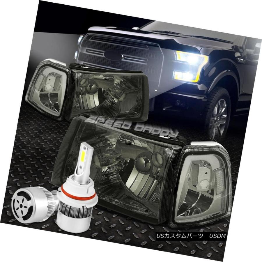 ヘッドライト SMOKED HOUSING HEADLIGHT + CLEA   Rコーナー+ホワイトLED 9007 HID