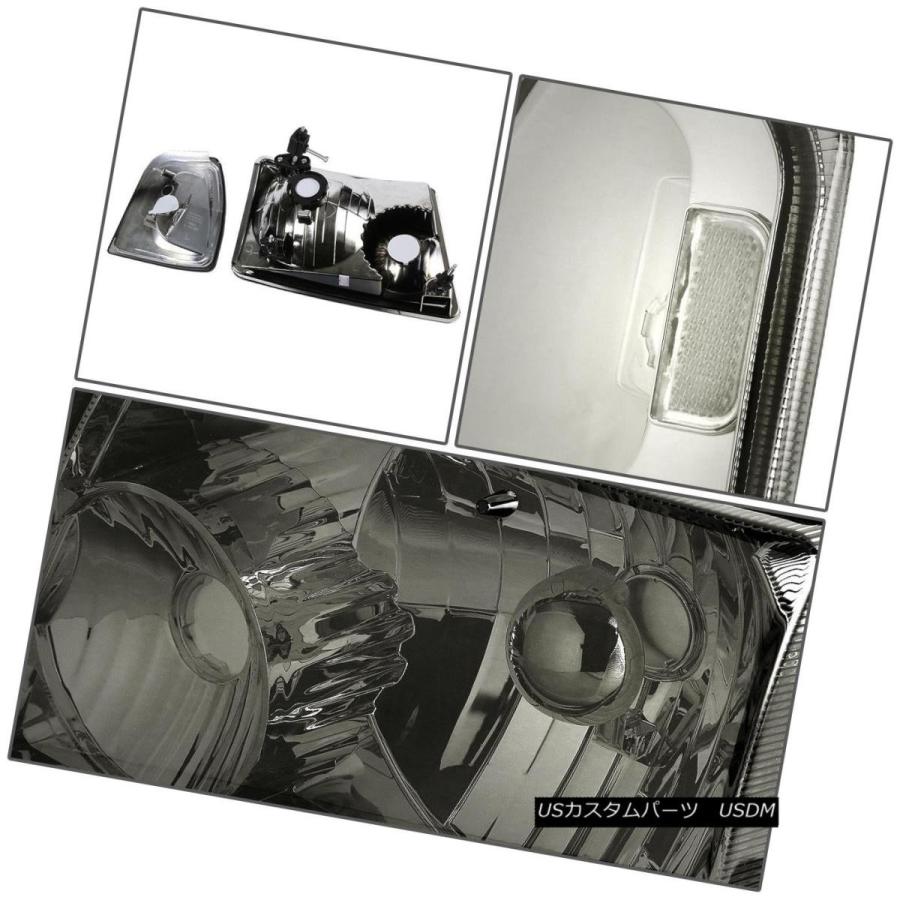 ヘッドライト SMOKED HOUSING HEADLIGHT + CLEA   Rコーナー+ホワイトLED 9007 HIDの画像