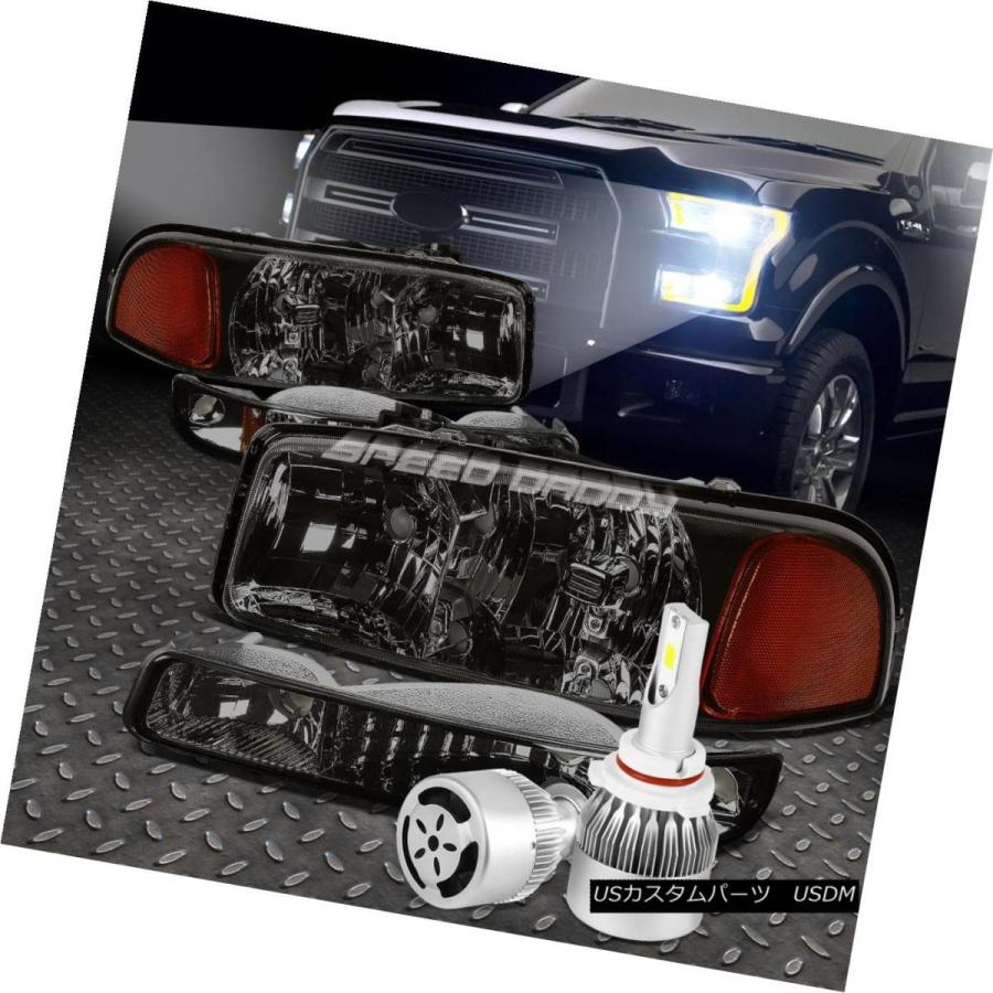 ヘッドライト SMOKED HOUSING HEADLIGHT + AMBE   Rライト+ホワイトLED 9006 HID