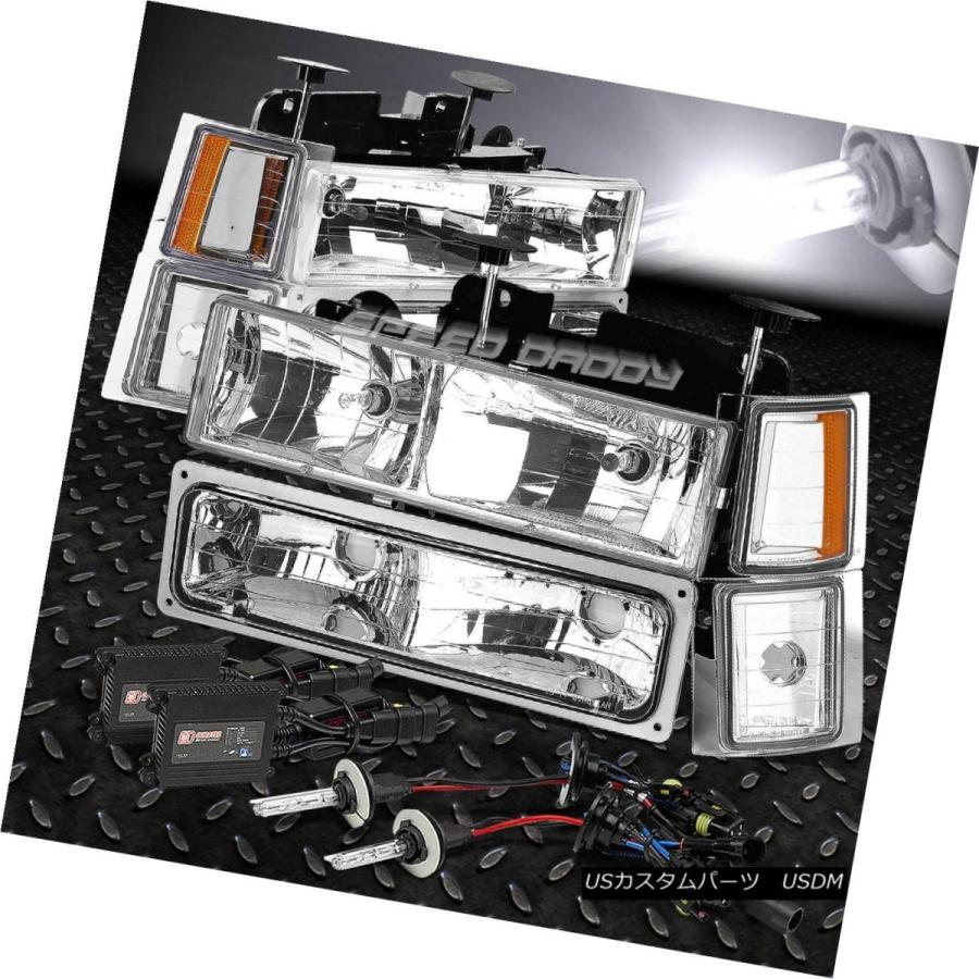 ヘッドライト CHROME HEADLIGHT + CORN  ER + BUMPERライト+ 6000KスリムHID 94-00 C1