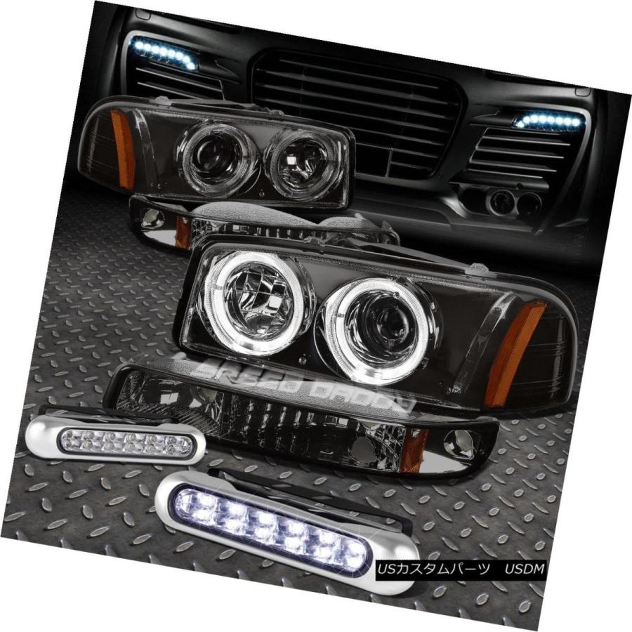 ヘッドライト スモークHALOヘッドライト+ AMBE R LIGHT+12 LED GRILL FOG LIGHT99から0