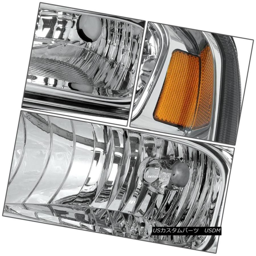 ヘッドライト CHROMEレンズHEADLIGHTアンバーコーナー+ WHITE LED H13 HID W / FAN for 05-07 SUPEの画像