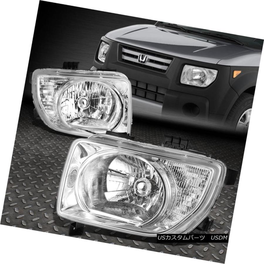 ヘッドライト 2003-2008 HONDAエレメントペアクロームハウジングクリアーコーナーヘッドライト/ランプセット FOR 2003-2008 H