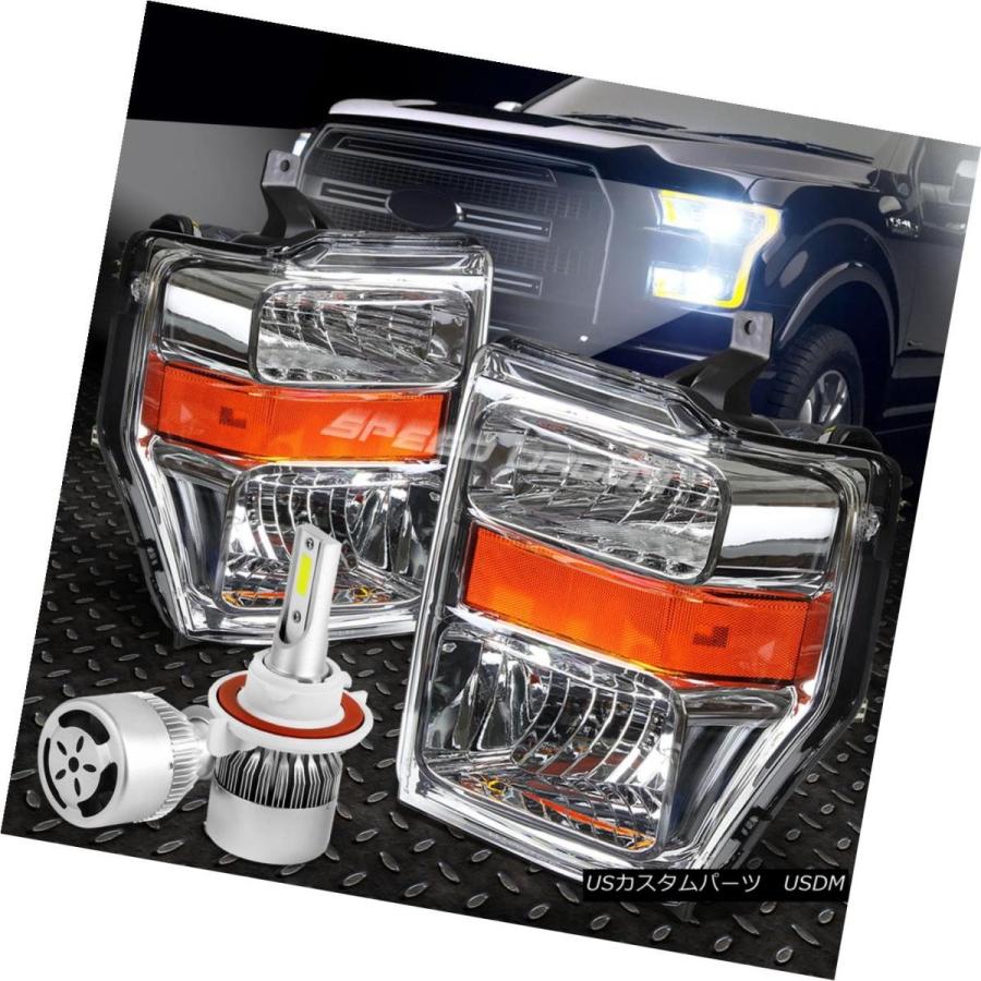 ヘッドライト CHROMEレンズHEADLIGHTアンバーコーナー+ WHITE LED H13 HID W / FAN 08-10 SUPERDUT
