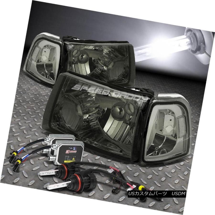 ヘッドライト 午前11時?午後11時レンジャートラック用6000K HIDキット SMOKED TINTED HEADLIGHT+CLEA\u003c