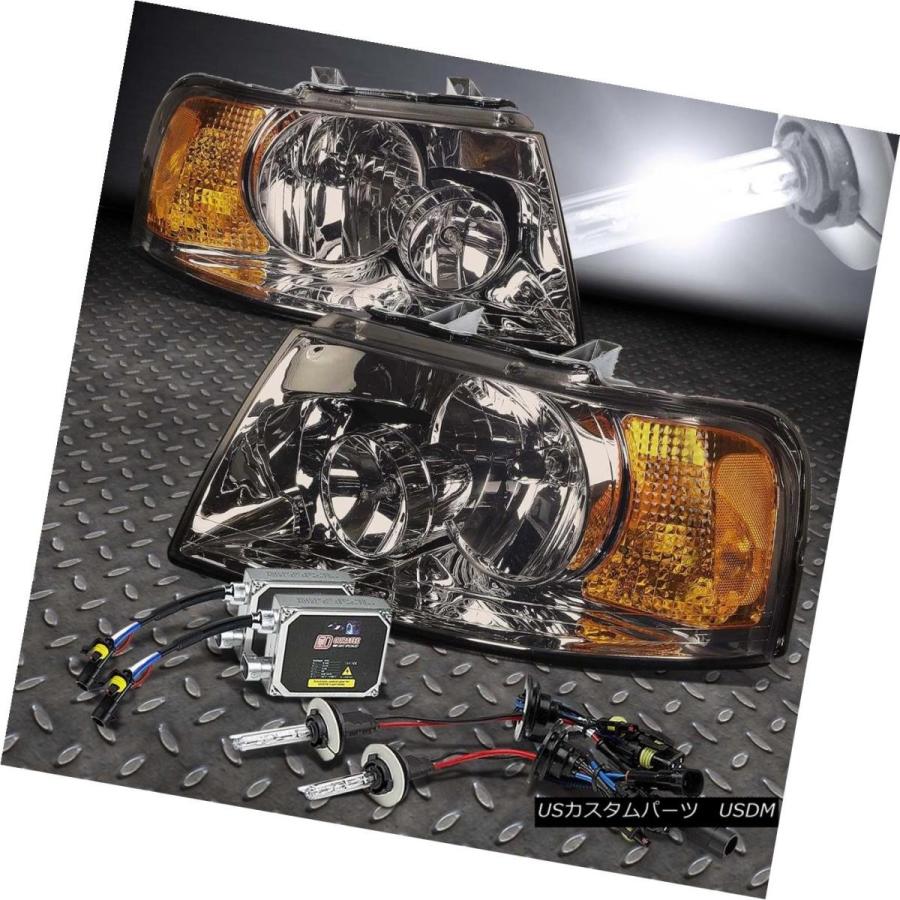 ヘッドライト SMOKED HOUSING HEADLIGHT + AMBE   Rコーナーランプ+ 6000K HIDキット
