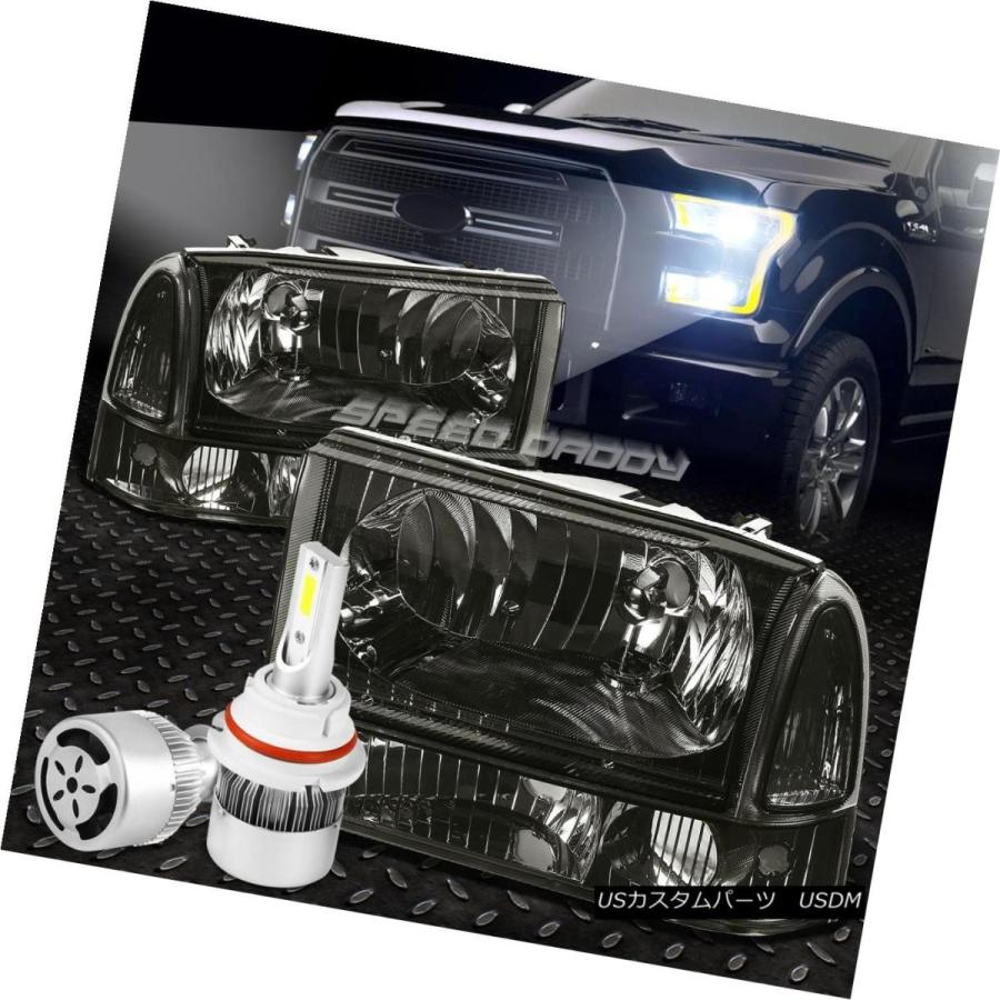 ヘッドライト SMOKED HOUSING HEADLIGHT + CLEA   Rコーナー+ホワイトLED 9007 HID
