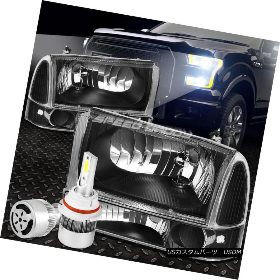 ヘッドライト BLACK HOUSING HEADLIGHT + CLEA   Rコーナー+ホワイトLED 9007 HID