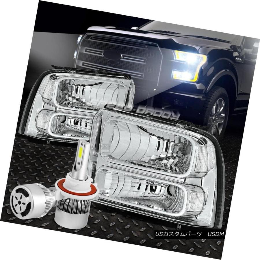 ヘッドライト CHROME HOUSING HEADLIGHT + CLEA   Rコーナー+ホワイトLED H13 HID