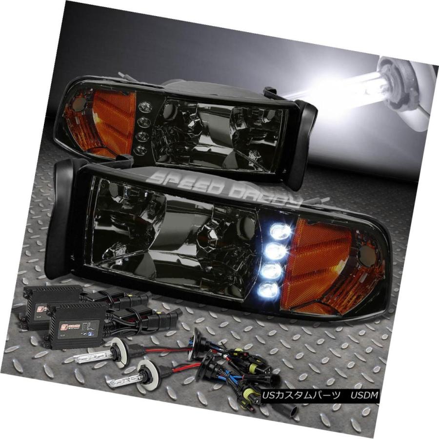 前照灯 SMOKED LED 1パソコン TINTED LENS前照灯+隅っこ 94-02 ランダムアクセス記憶装置 TRUCK用ER + 6000 自動車-ライト、レンズ
