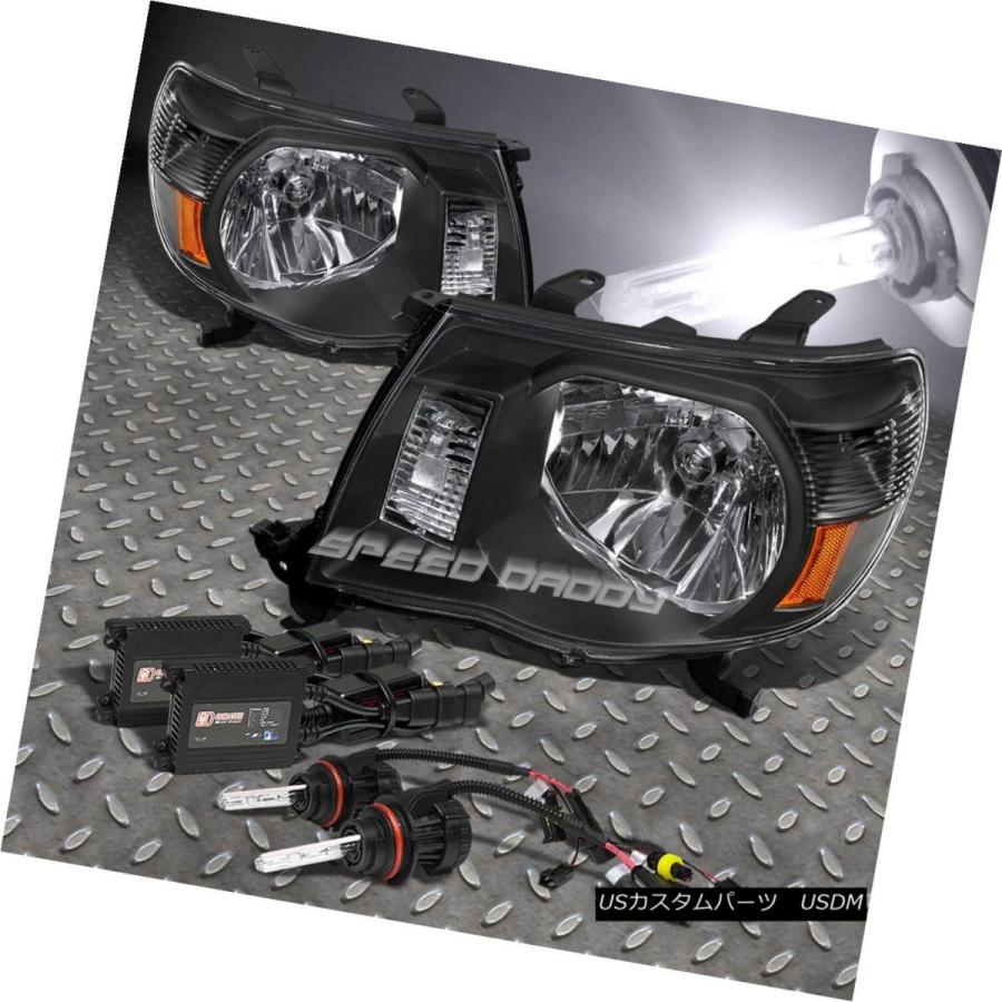 ヘッドライト BLACK HEADLIGHTS / LAM  PS + 6000K H4 HI / LOW HID BULBS + 05