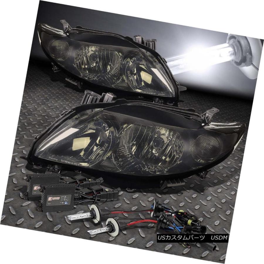前照灯 SMOKED HOUSING HEADLIGHT + CLEA   R隅っこ照明ランプ+ 09-10 COROLL 車、バイク、自転車-自動車-ライト、レンズ