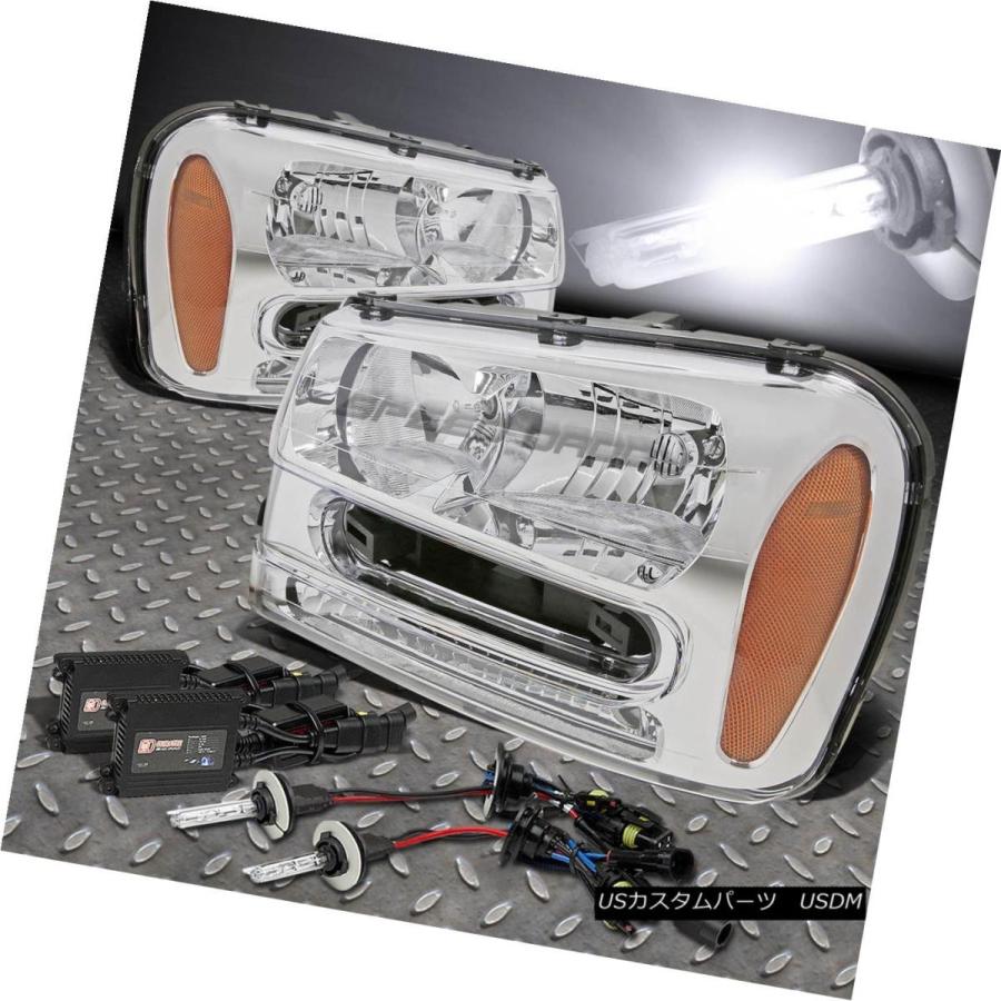 前照灯 CHROME CLEAR HEADLIGHT + AMBE   R隅っこ照明ランプ+ 6000K SILM HID 自動車-ライト、レンズ-その他ライト