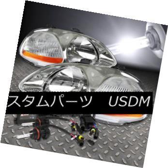 ヘッドライト 96-98 CIVIC CHROME / AMBERヘッドライトランプ+ H4 HIGH / LOW 6000K HID +スリムバラス