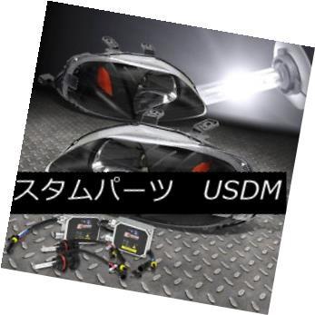 ヘッドライト FITS 99-00 CIVIC EJ / EM / EK BLACK /アンバーライト+ H4 BULBS 6000K HID KIT