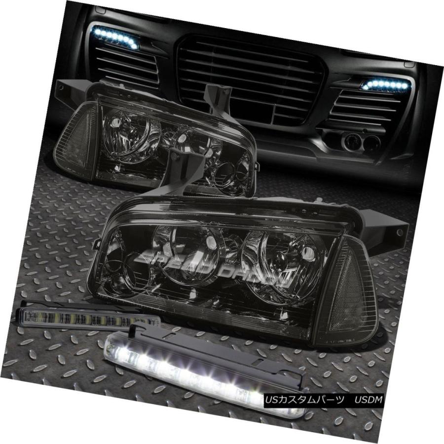 前照灯 SMOKED HOUSING HEADLIGHT + CLEA  R隅っこ+ 06-10チャージャー用LED SMOKE 車、バイク、自転車-自動車